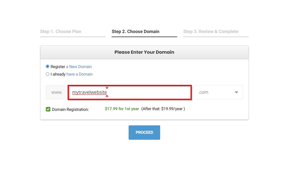 register domain with siteground