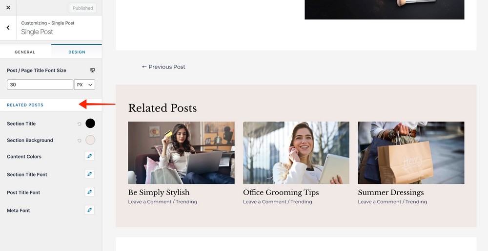 Related Posts design options