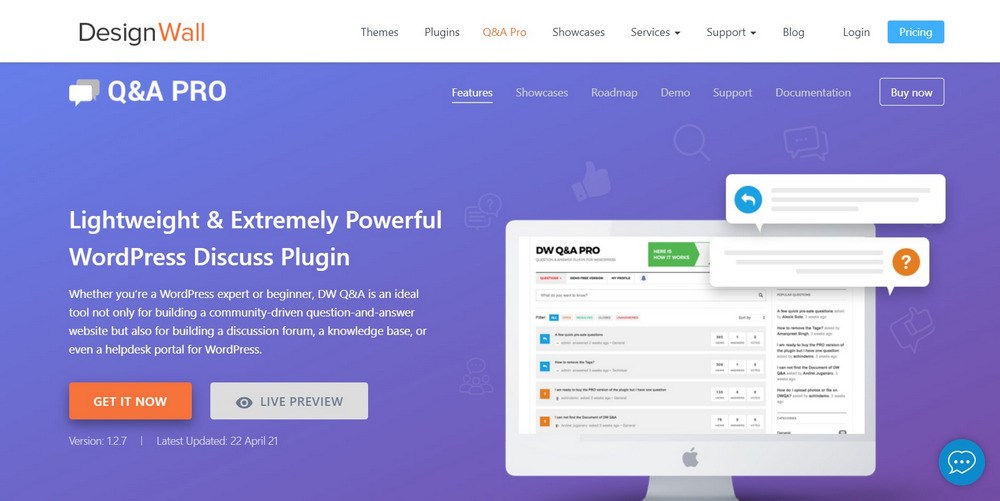 Wordpress Question and Answer plugin DesignWall
