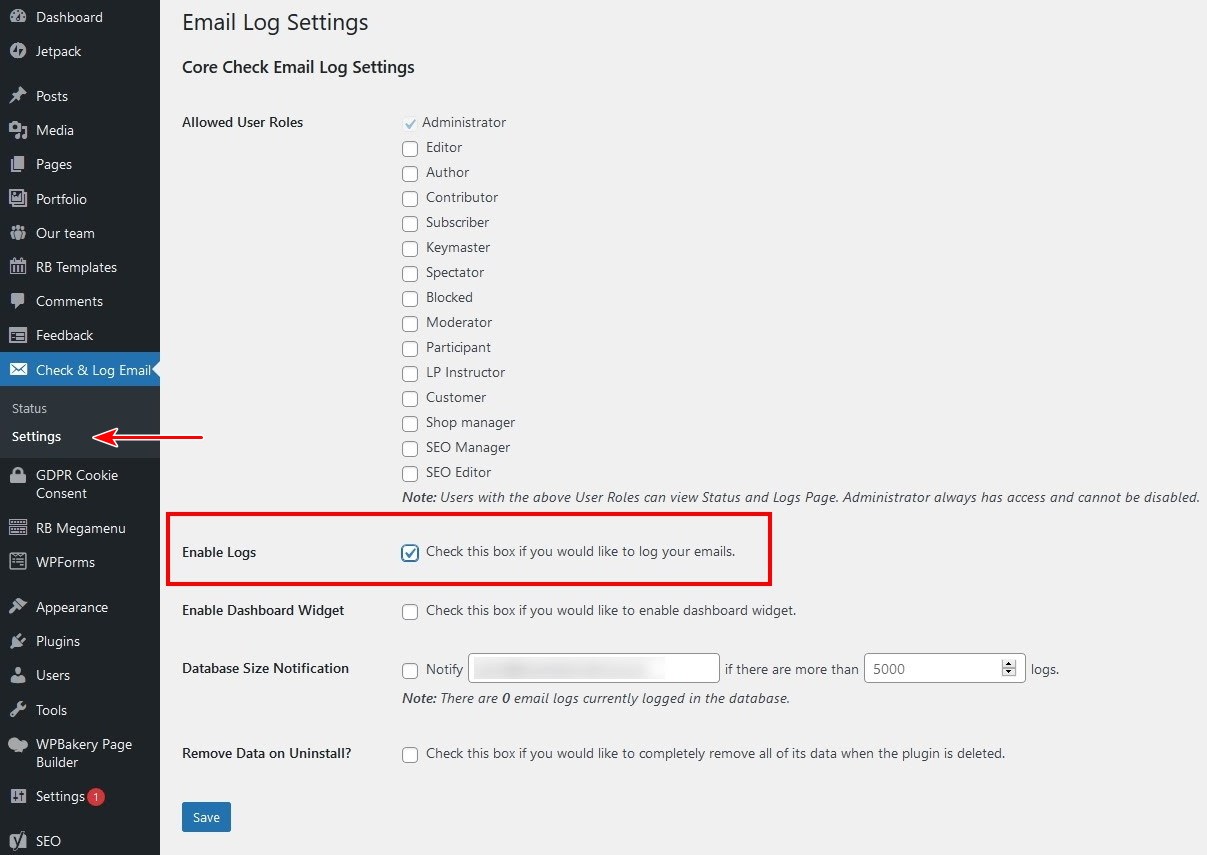 WordPress plugins to log emails sent by WordPress