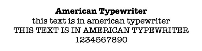 american typewriter font