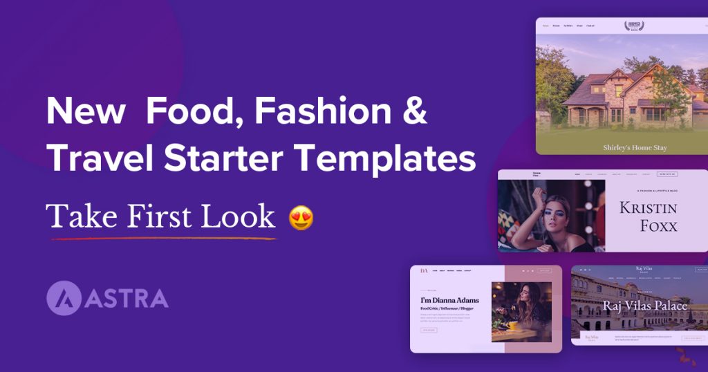 New Food, Fashion and Travel Starter Templates