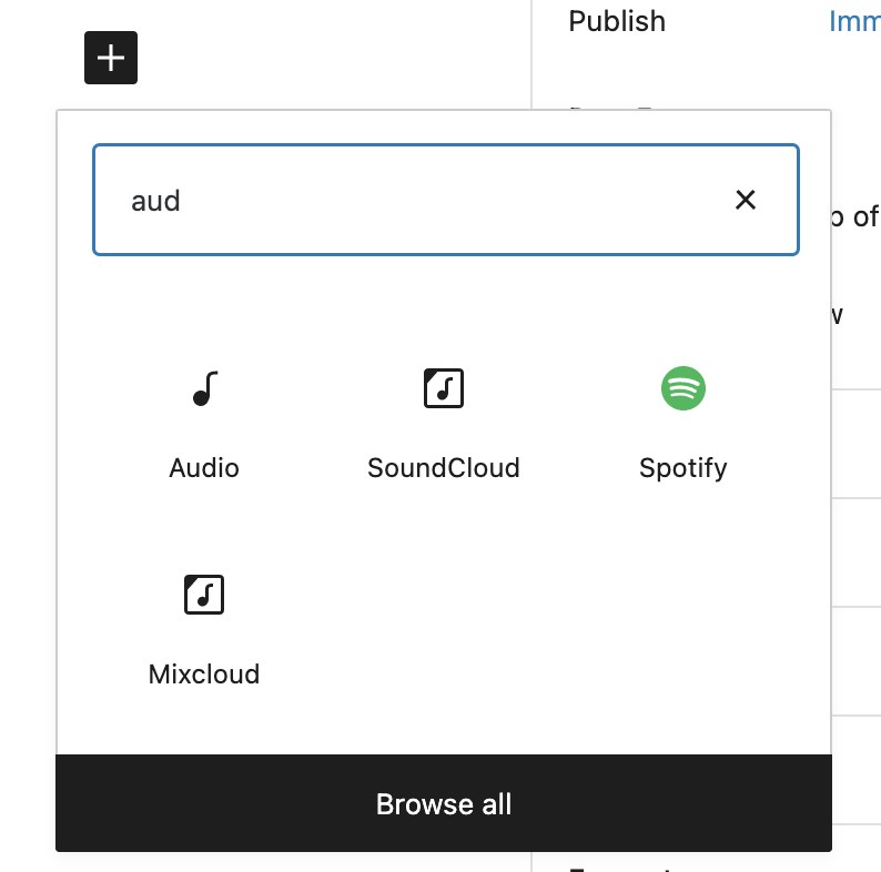 Gutenberg Audio block