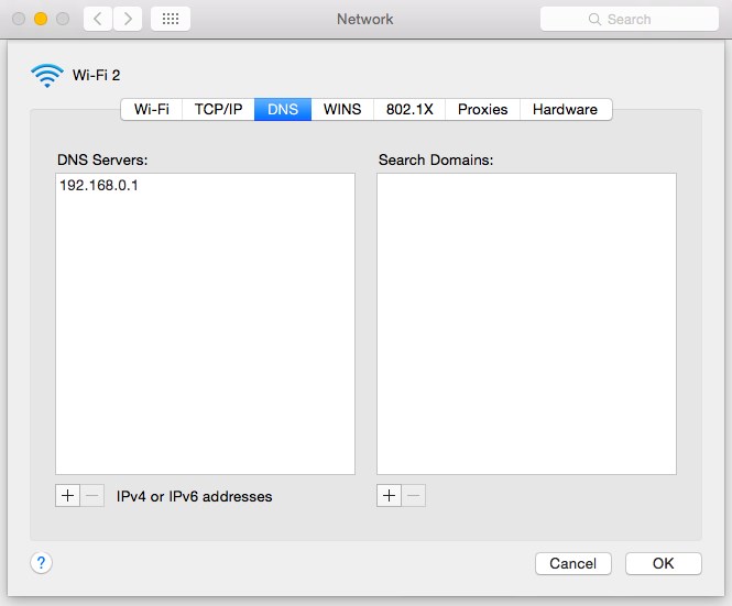 macOS DNS setting