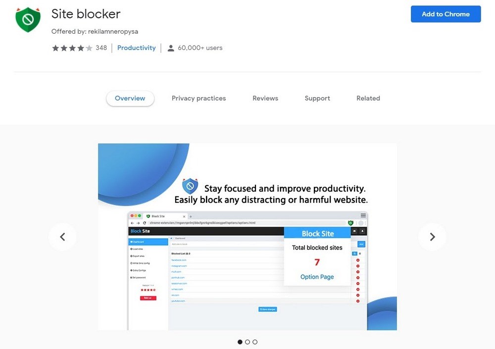 Site Blocker Chrome Extension