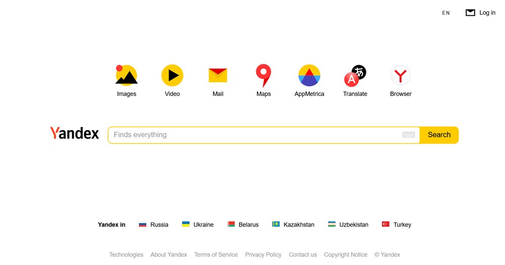 Yandex search engine