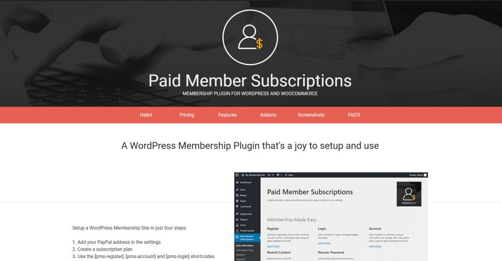 Paid member subscription