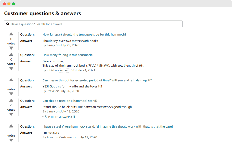 Amazon questions and answers