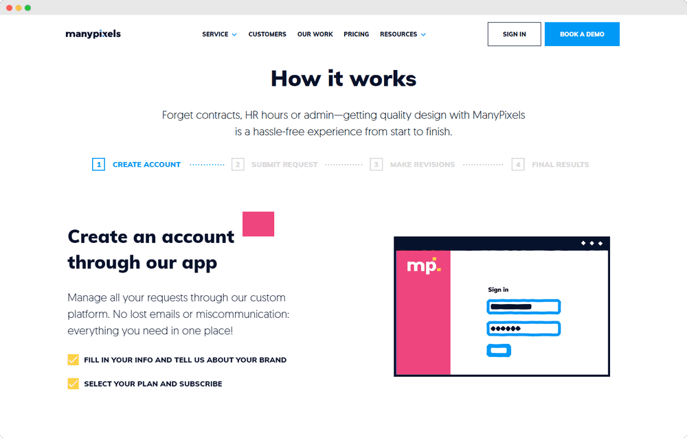 Manypixels website example