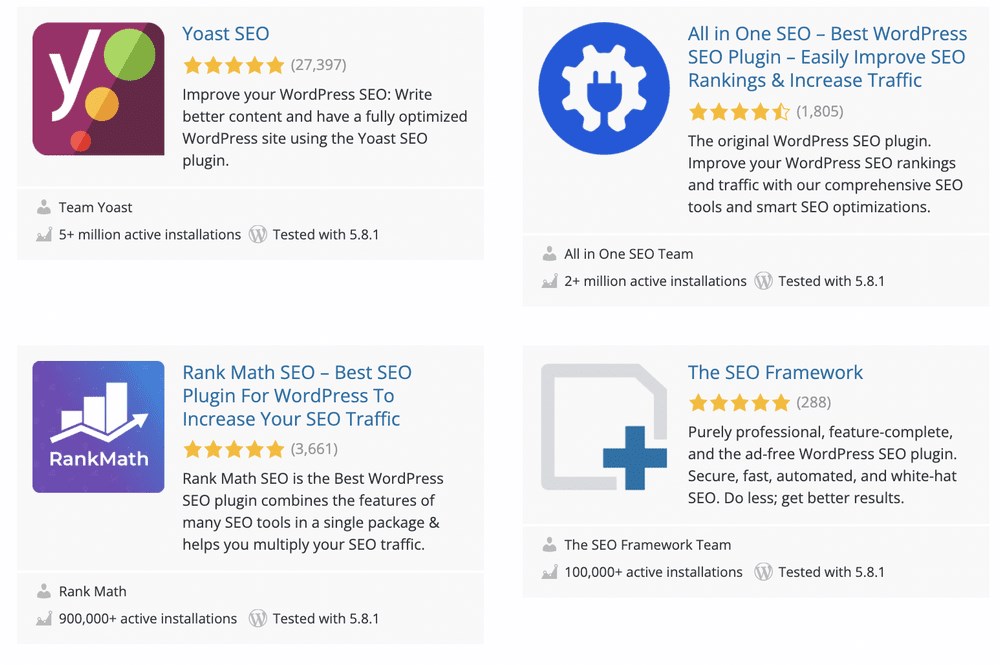 WordPress SEO plugins