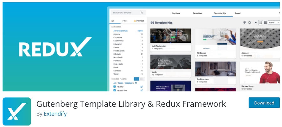 Gutenberg Template Library Redux Framework