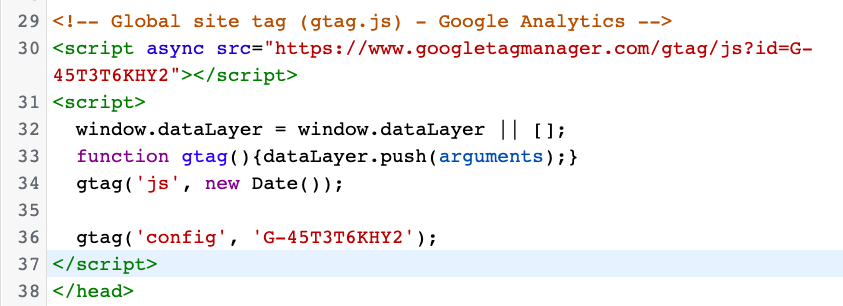 Copy and paste google analytics code