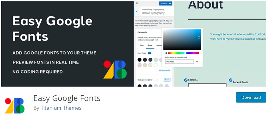Easy Google Fonts plugin