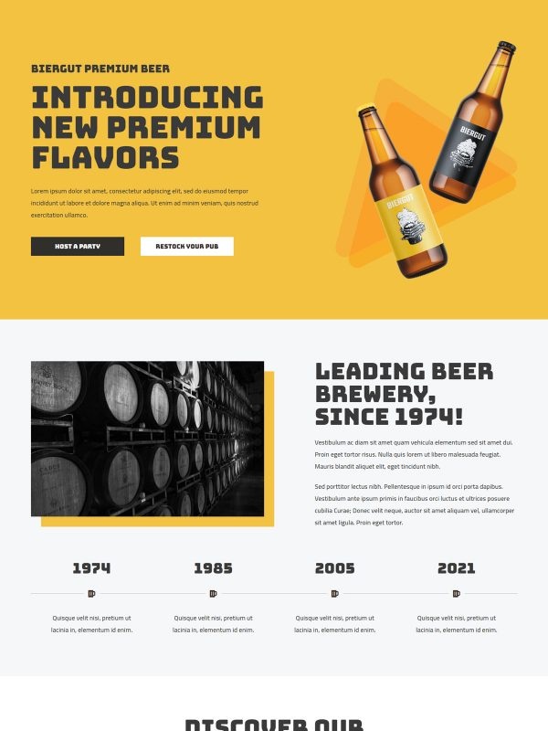 Landing page example