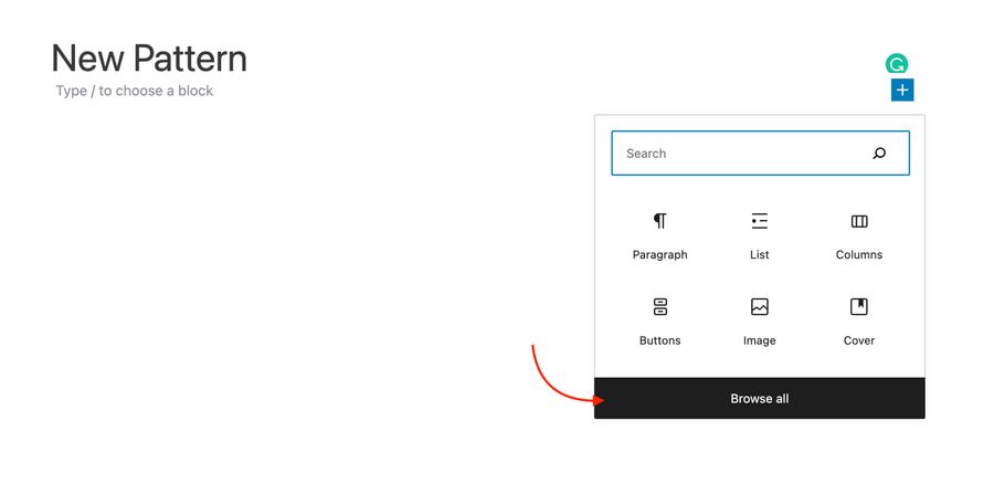 Create new block pattern