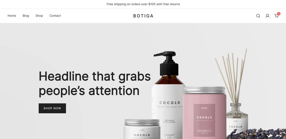 Botiga theme for WordPress