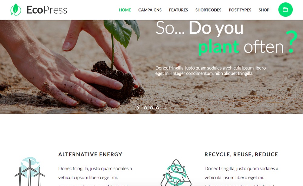 Eco Press Nature WordPress Themes