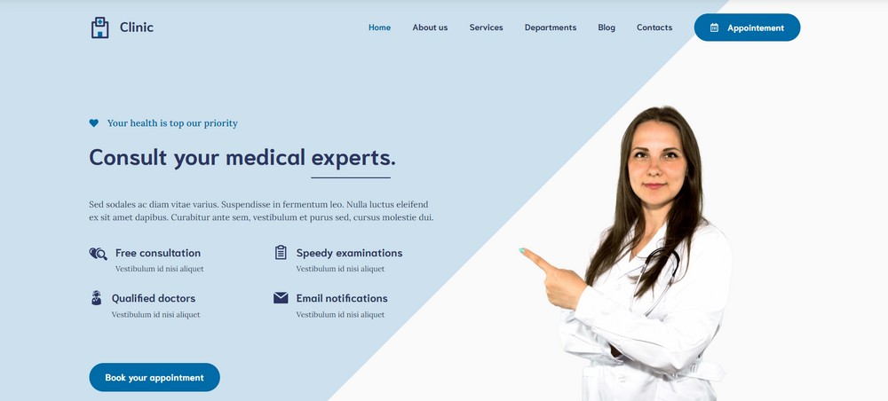 GeneratePress doctor website template