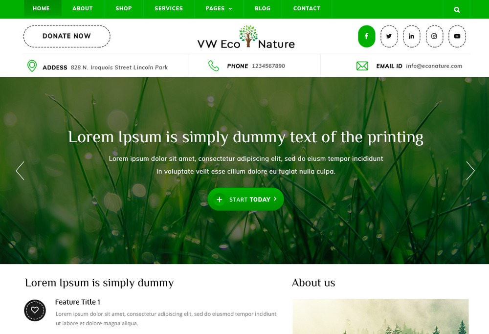 VW Eco Nature WordPress Theme