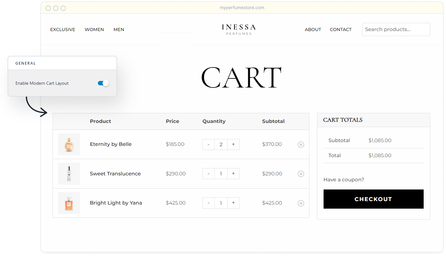 Astra WooCommerce modern cart