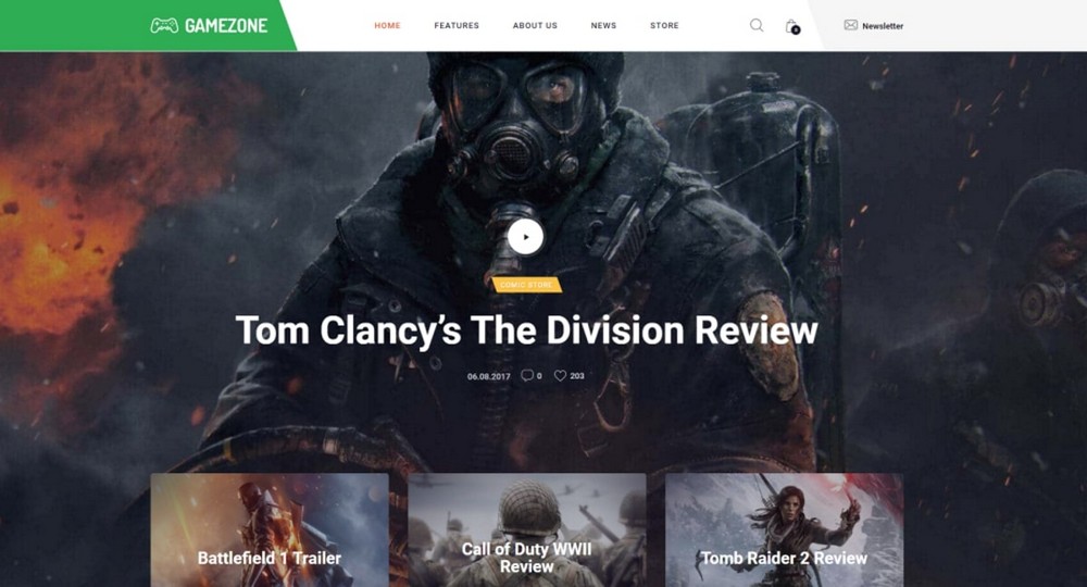 Gamezone WordPress theme