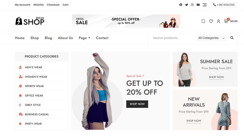 bosa pro fashion ecommerce theme