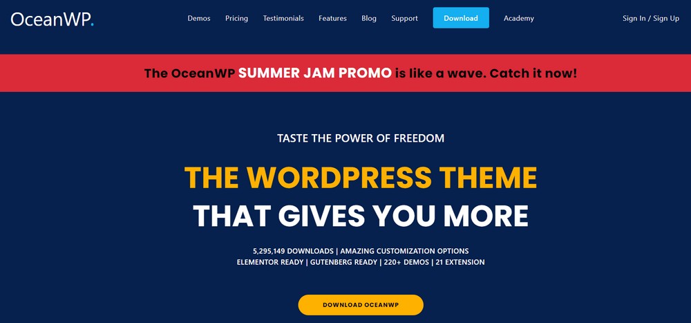 OceanWP retro WordPress theme