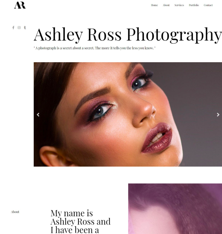 Photography portfolio starter template