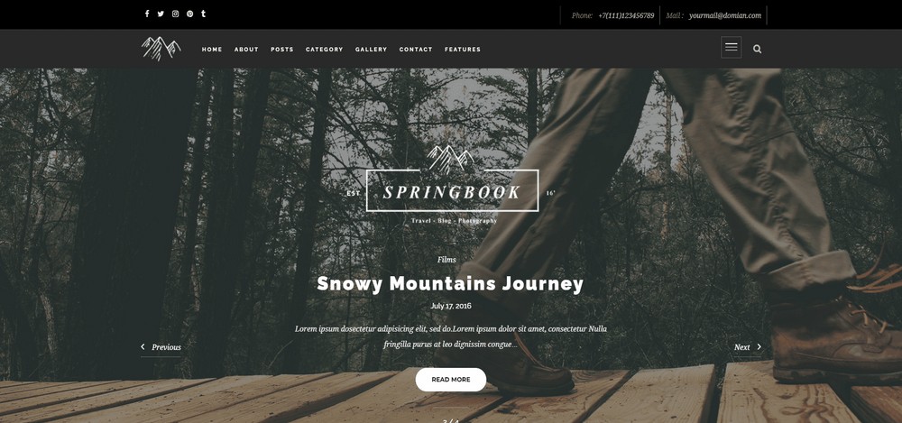 Springbook WordPress theme