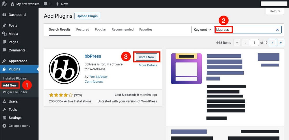Download and install bbPress