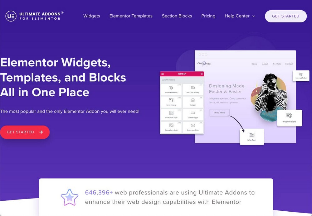 Ultimate Addons for Elementor Home Page