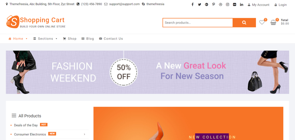 Shopping cart eCommerce theme