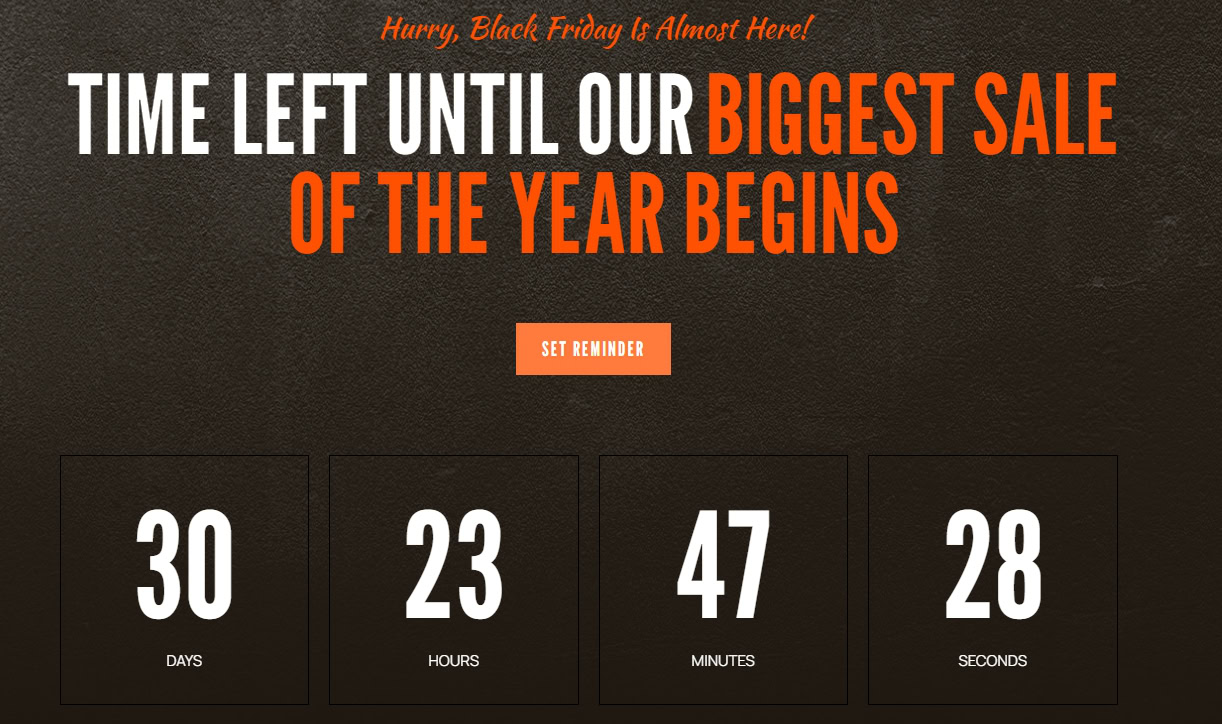 Show a countdown timer