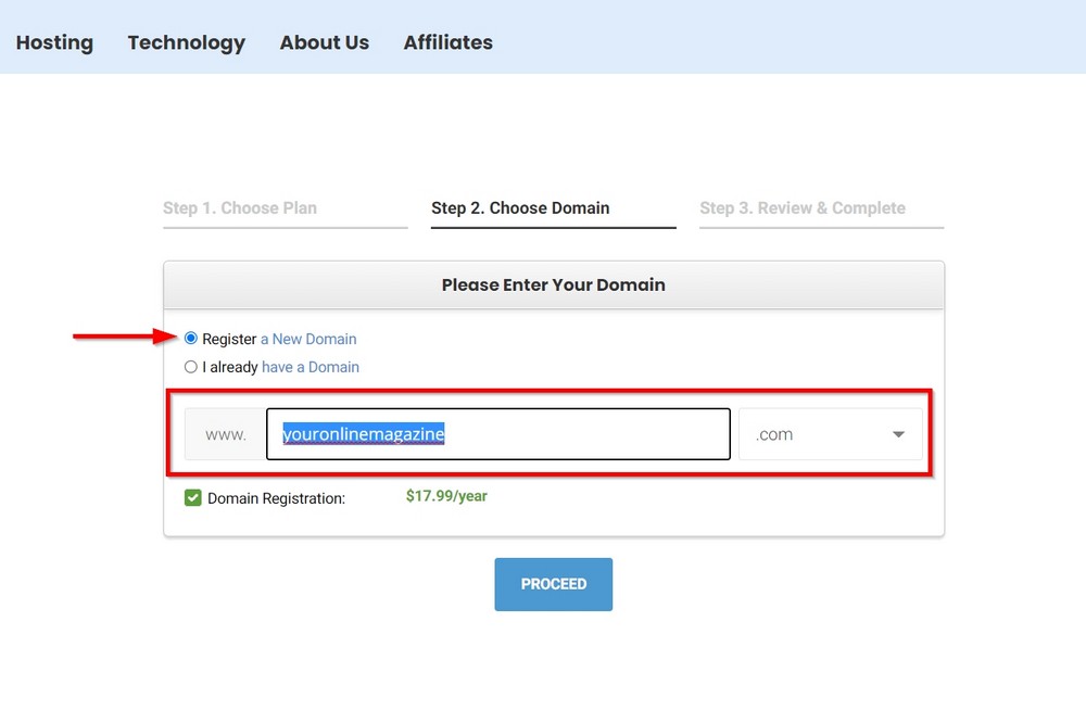 siteground domain registration