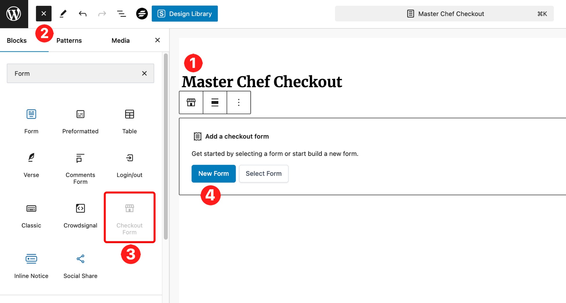 create new checkout page