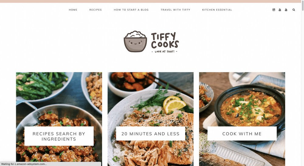 TiffyCooks - landing page