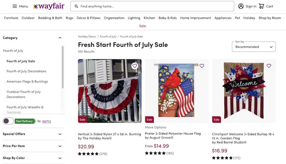 Wayfair - Fourth of July