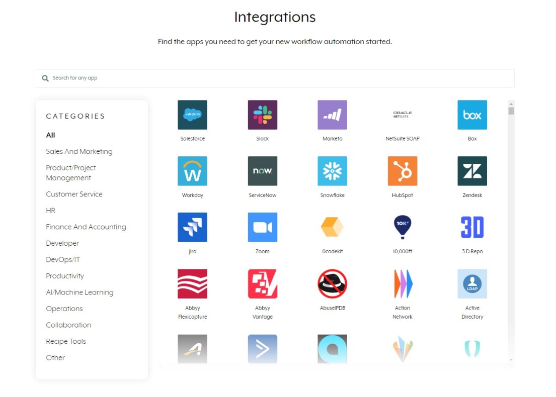 Workato integrations